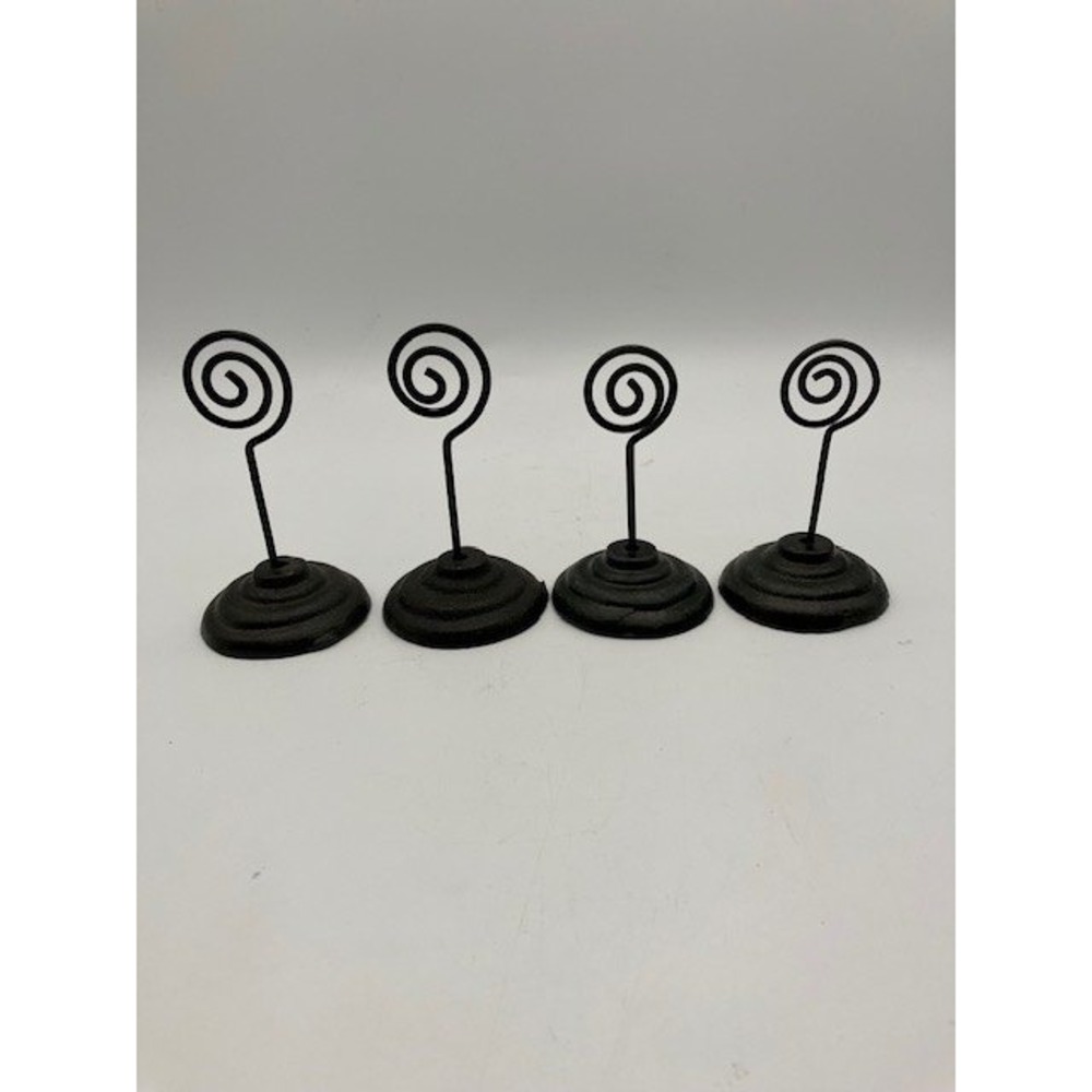 Set of 4 Cast Iron‎ Card/Picture/Place Card Holders/Table Numbers 3"H to 3.25" H